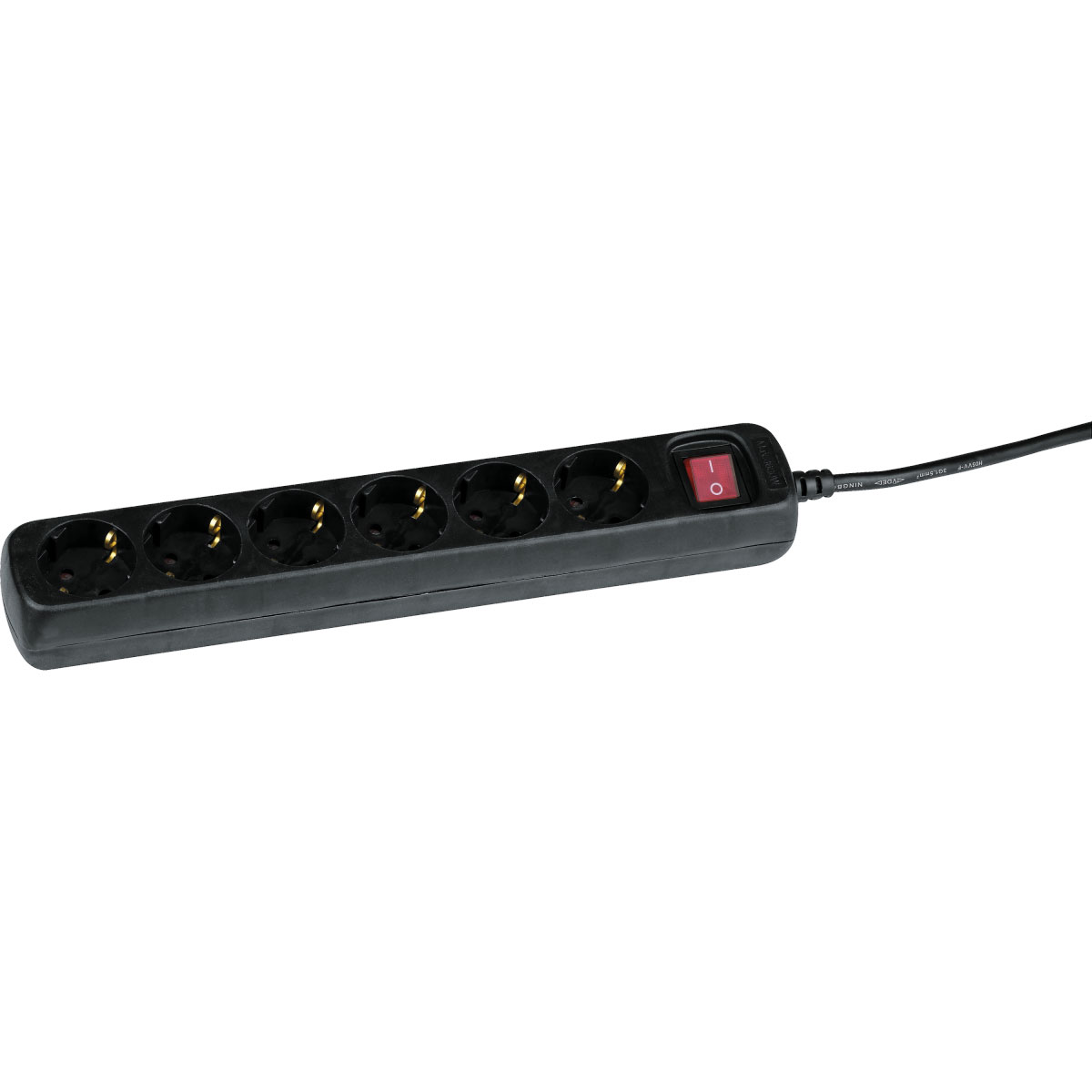 Basic Steckdosenleiste 6-fach schwarz