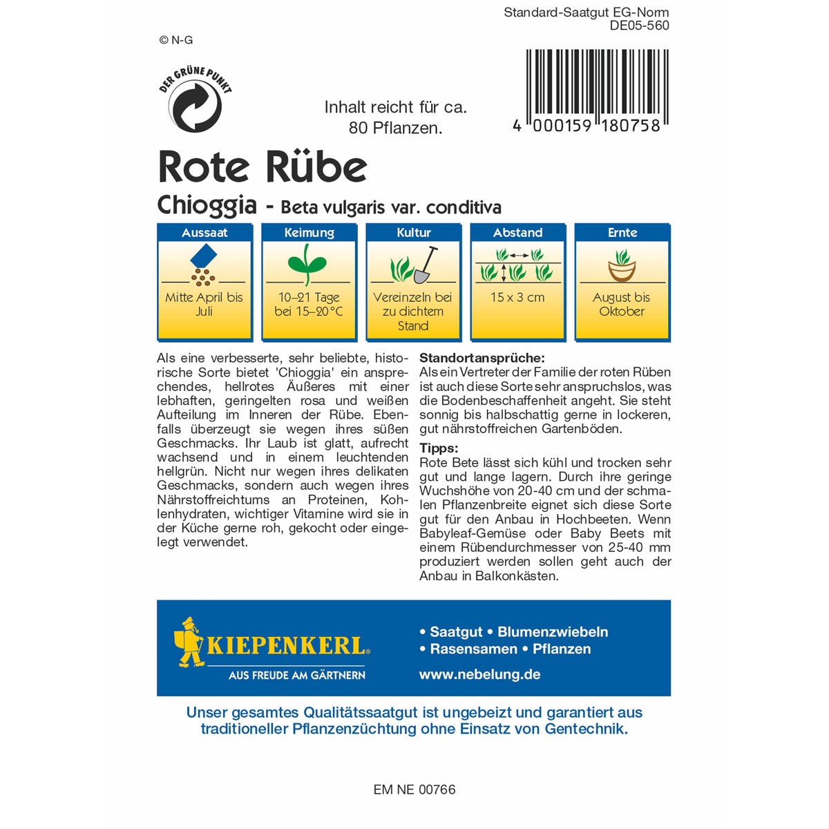 Kiepenkerl Rote Rübe Chioggiau Bild 2