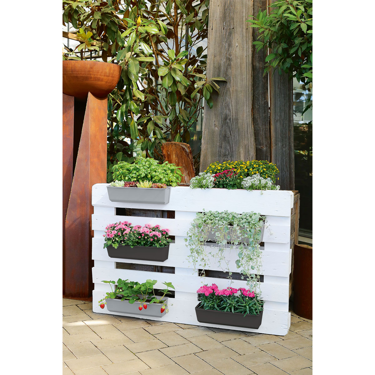 Geli Pflanzgefäß Easy 34 x 14 cm betonfarben hell Bild 2