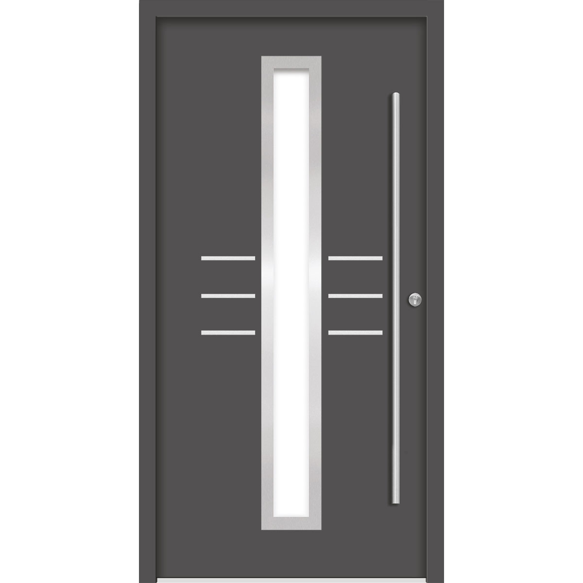 SplenDoor Premium-Haustür Passivedoor Lund energiesparend anthrazit 100 x 200 cm rechts
