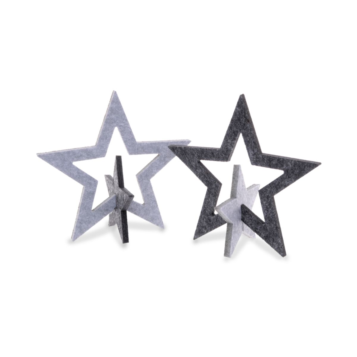 Deko Stern 2er-Set 20cm grau