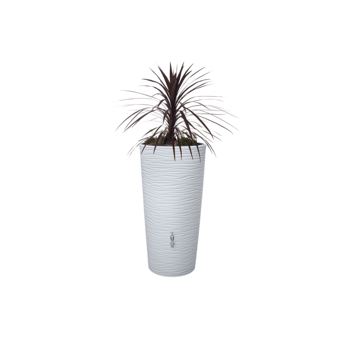 Garantia Natura 2in1 Bepflanzbare Regentonne 210 Liter arctic inkl. Pflanzschale