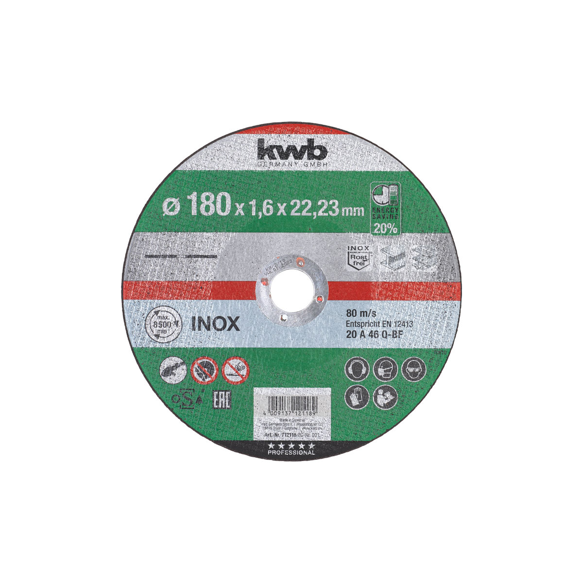 kwb  Akku Top Dünnschnitt-Trennscheibe 180 x 1,6 mm