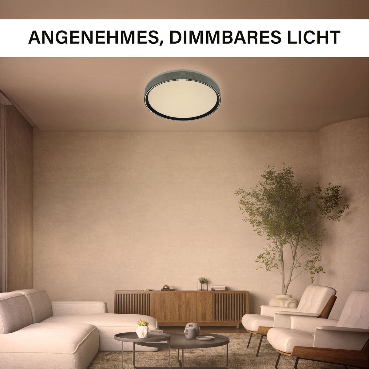 Decken-Wandleuchte SHINING PLUTO LED ALU 1800K 24W Bild 4