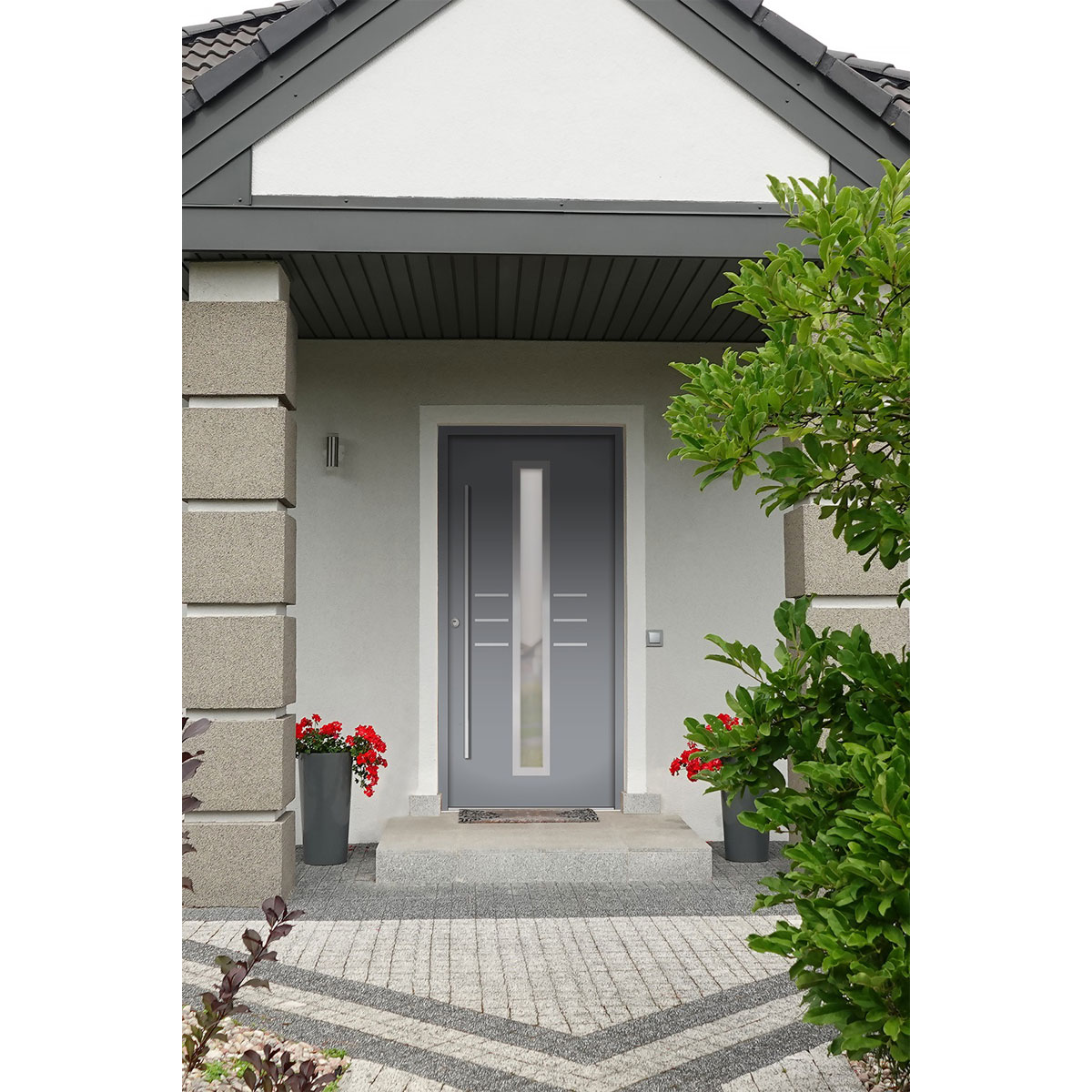 SplenDoor  Premium-Haustür Passivedoor Lund RC2 energiesparend einbruchsicher grau 110 x 210 cm links Bild 2