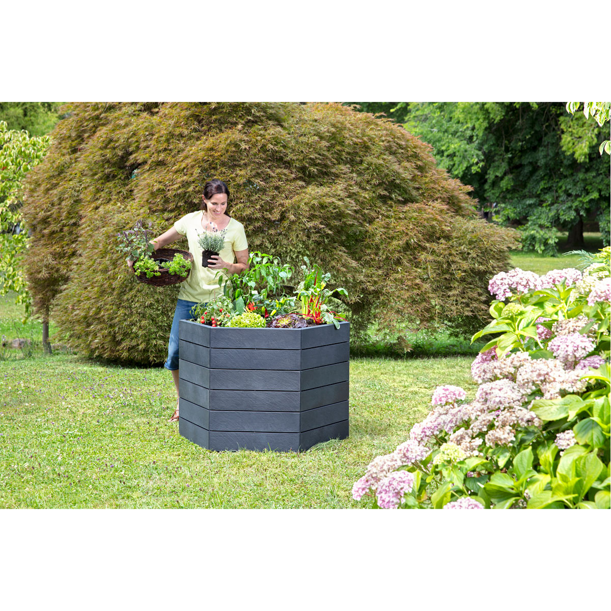 Garantia Hochbeet ERGO L 75 Stone inkl FLORA Bild 5