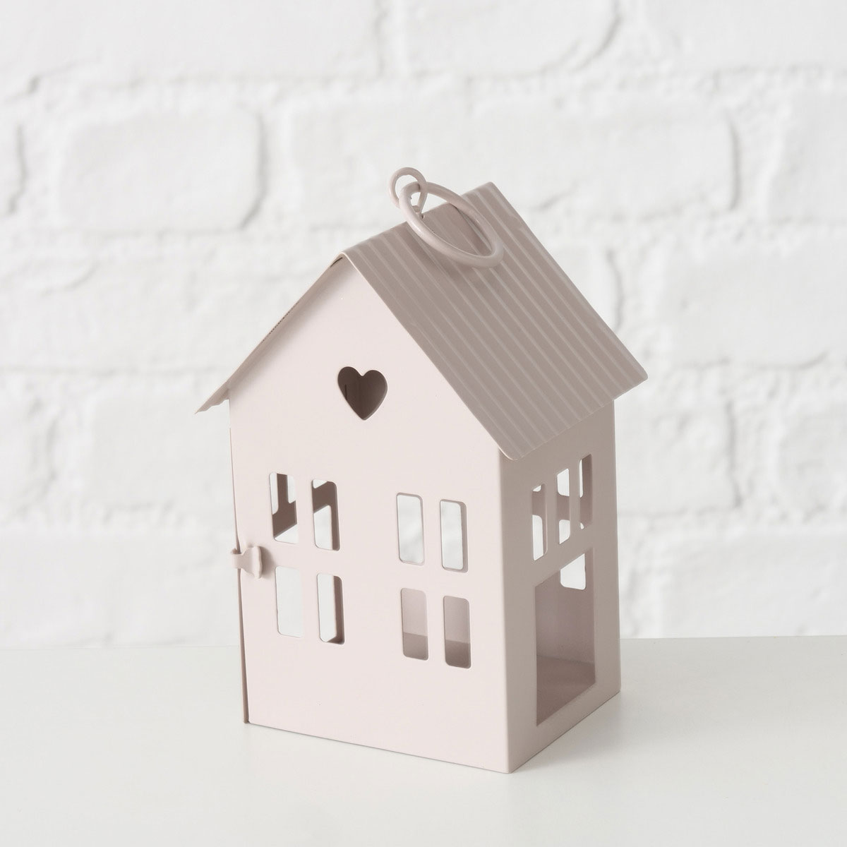 Laterne Alamo Haus 17 x 14 x 35 cm beige hellbraun Metall Bild 4