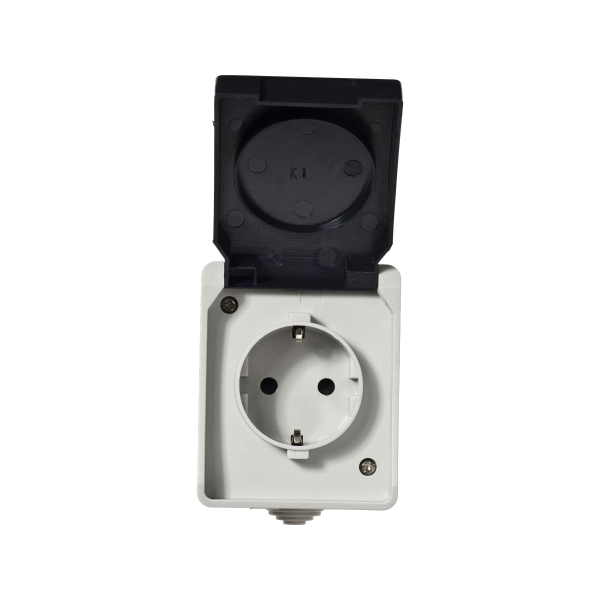 Aufputz-Steckdose Basic Feuchtraum 1-fach grau
