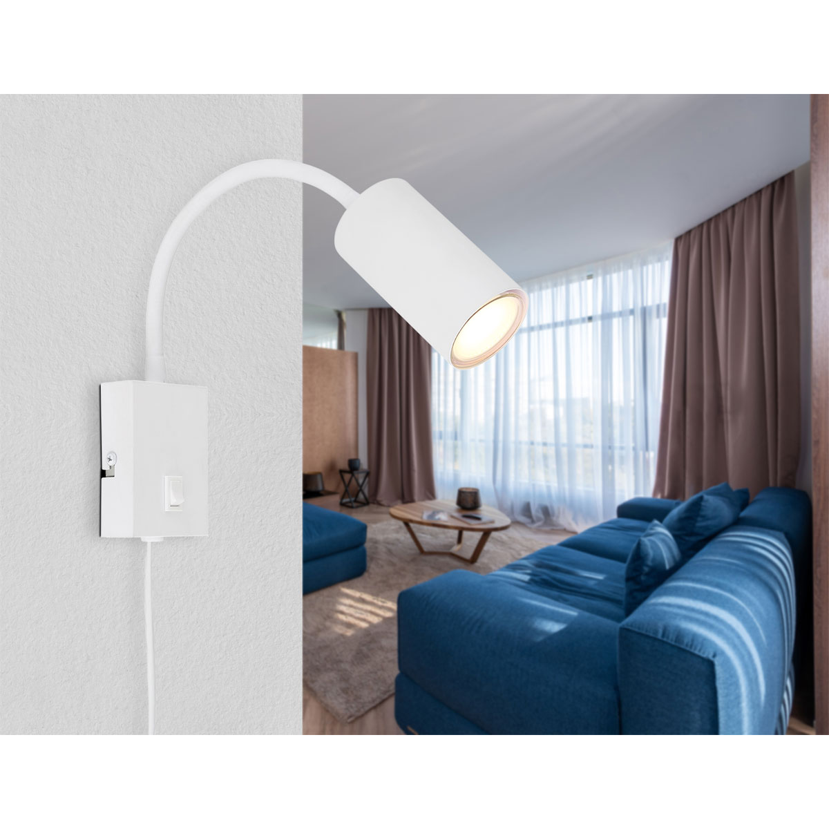 Globo Lighting Wandleuchte Robby wei§ Bild 2