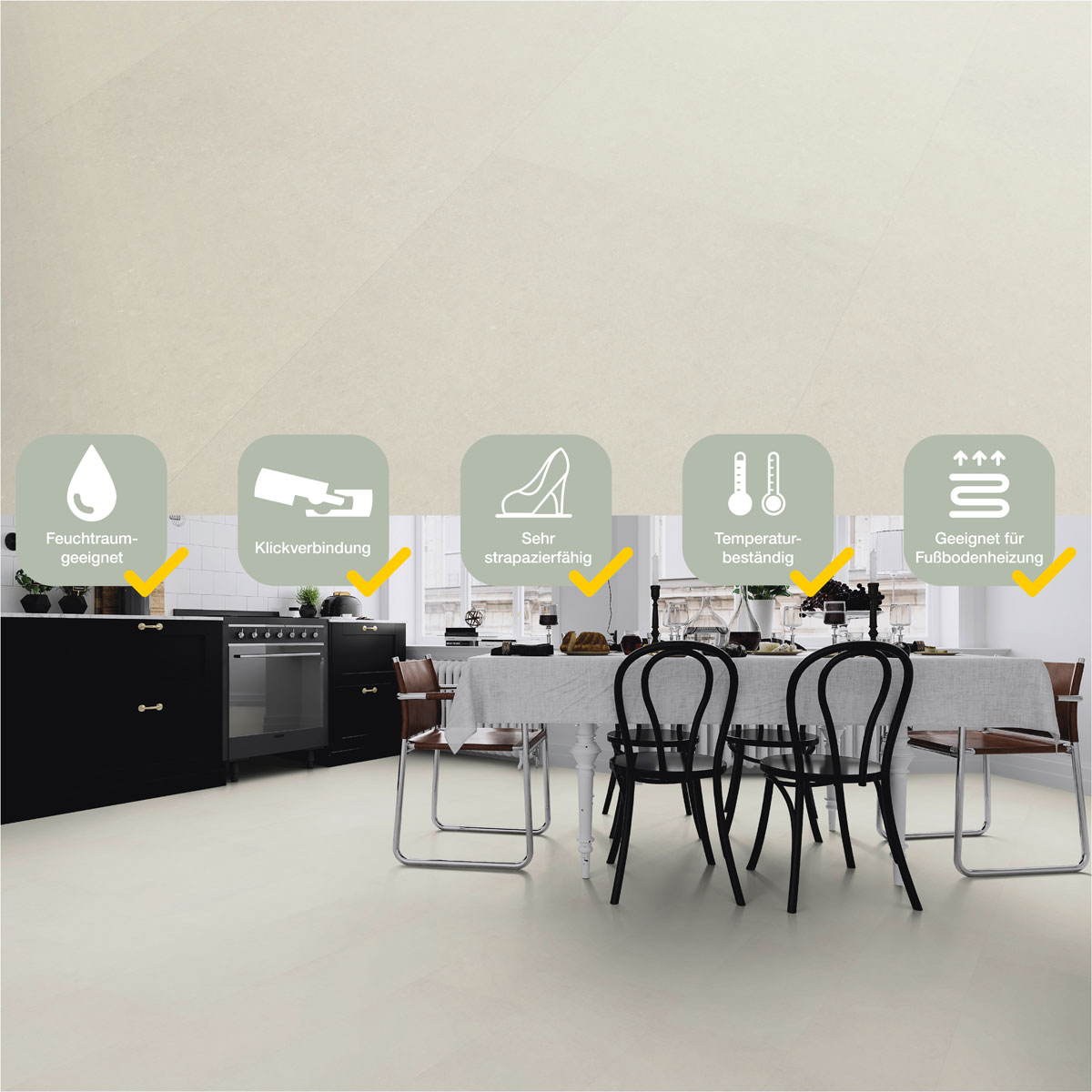 Specht Vinylboden  Vinyl SPC Ambiente Fliese Alaska 610 x 304,8 x 4,8 mm Bild 2