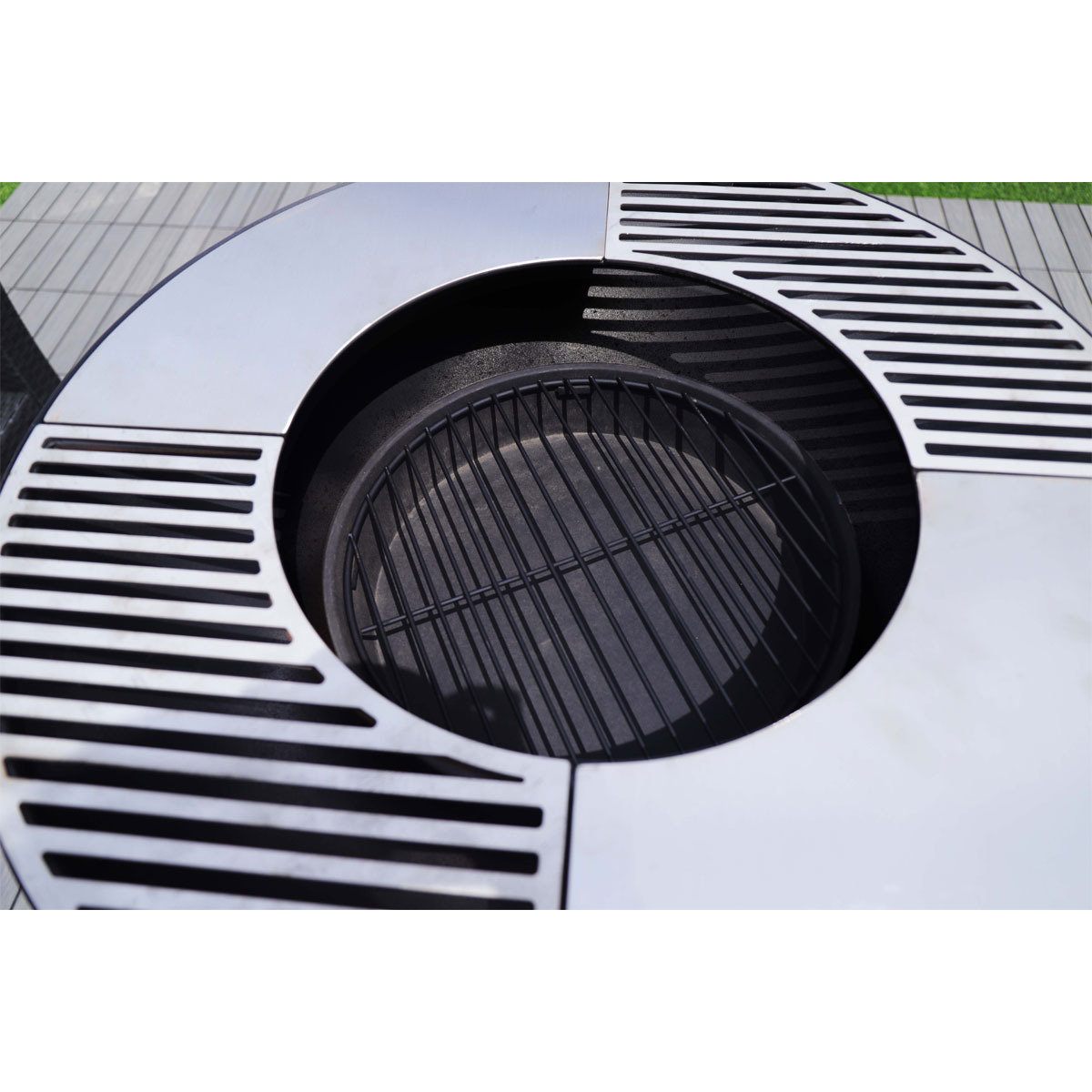 Westmann Feuerschale Feuerstelle  inkl. Grillrost 75x75x94cm Schwarz Bild 7