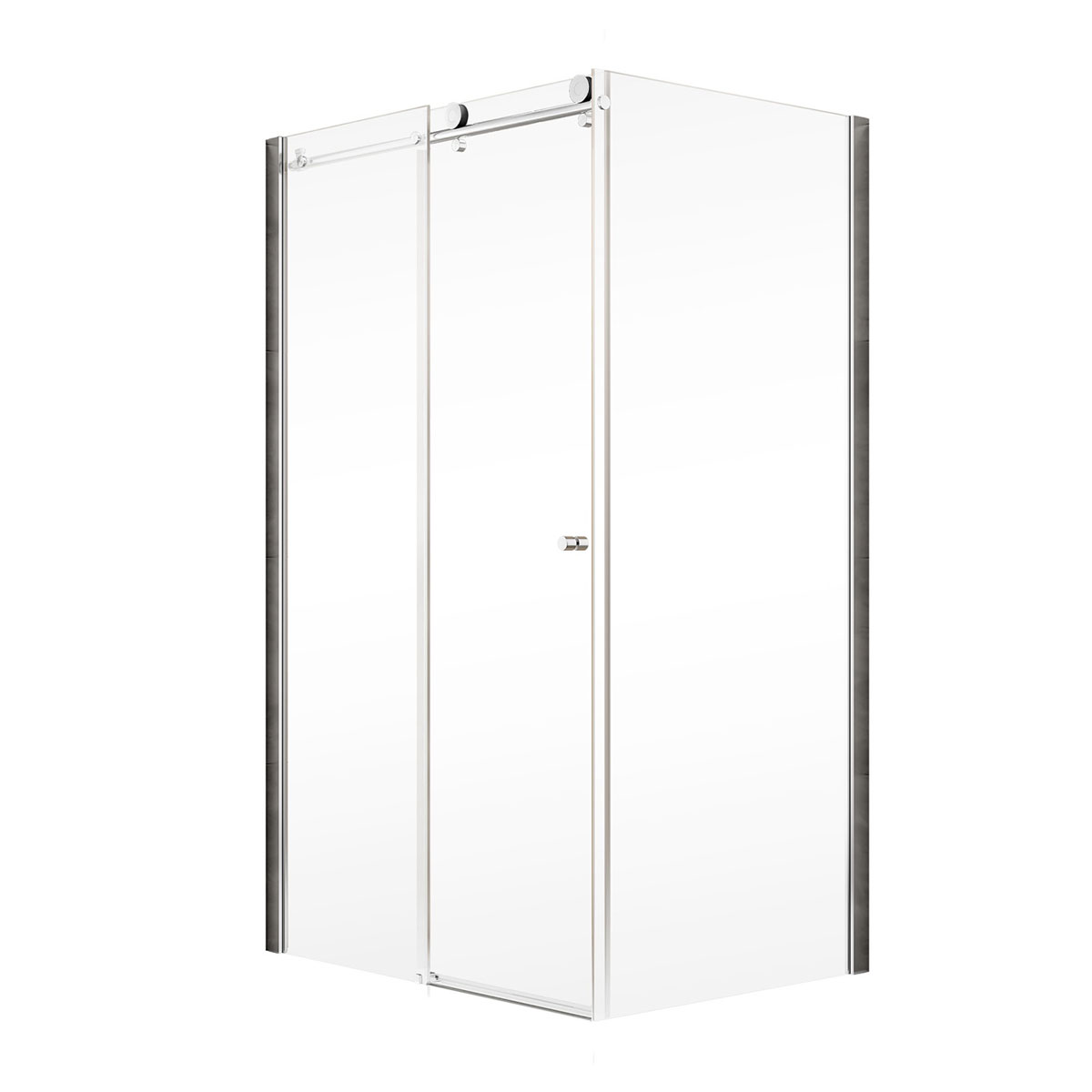 Schulte Schiebetür Master Class inkl Seitenwand 120 x 90 cm links chrom Rinne weiß Bild 2
