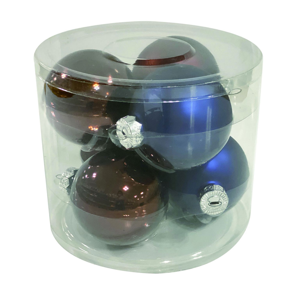 Ambientis Glaskugeln 8 cm braun-blau-Mix Mix 6 Stk.