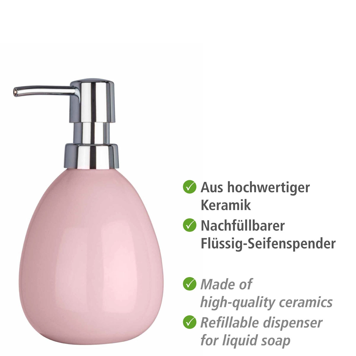 Wenko Seifenspender Polaris Pastel Rose 390 ml Bild 3