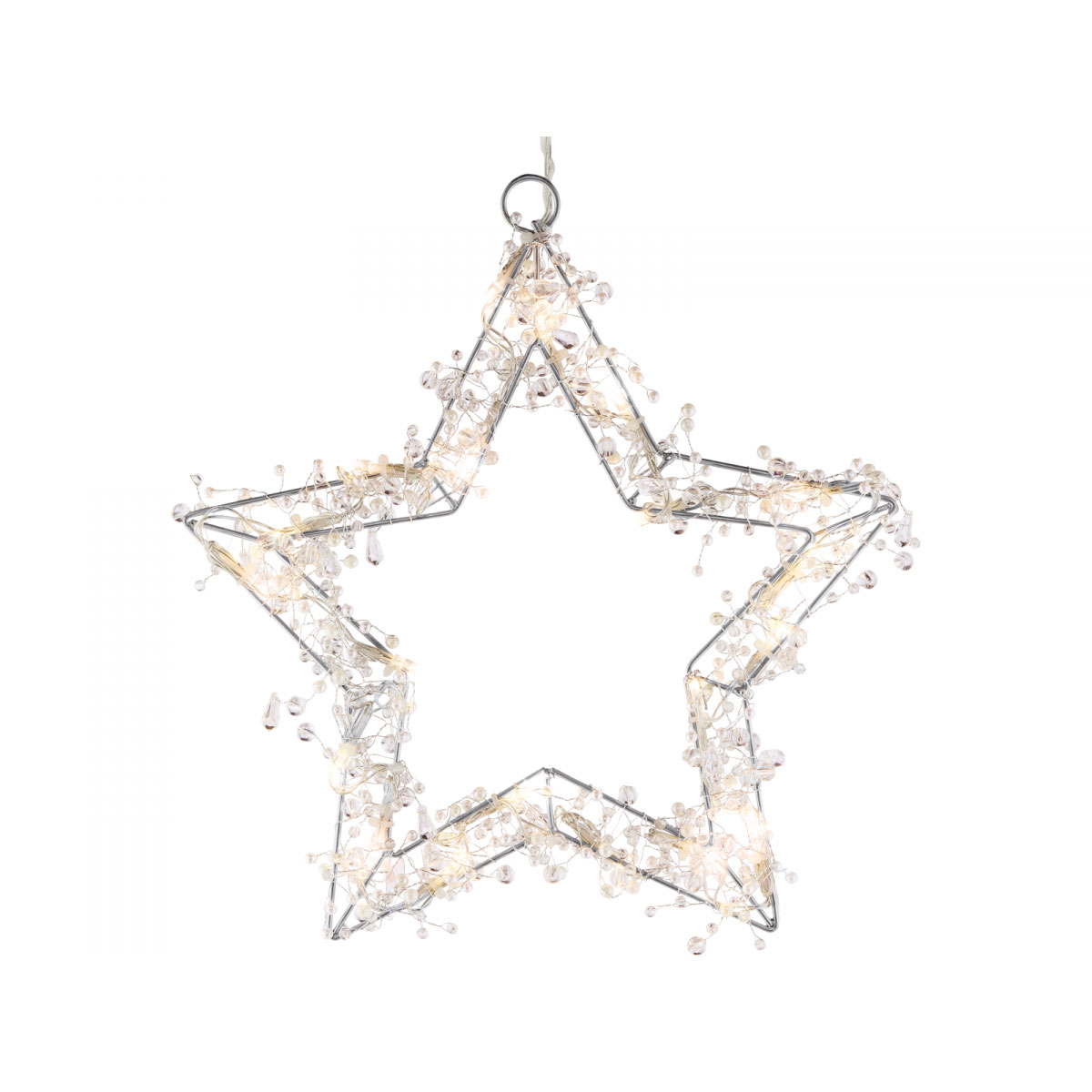 Ambientis Perlen-Lichterstern mit 20 warmweißen LEDs batteriebetrieben