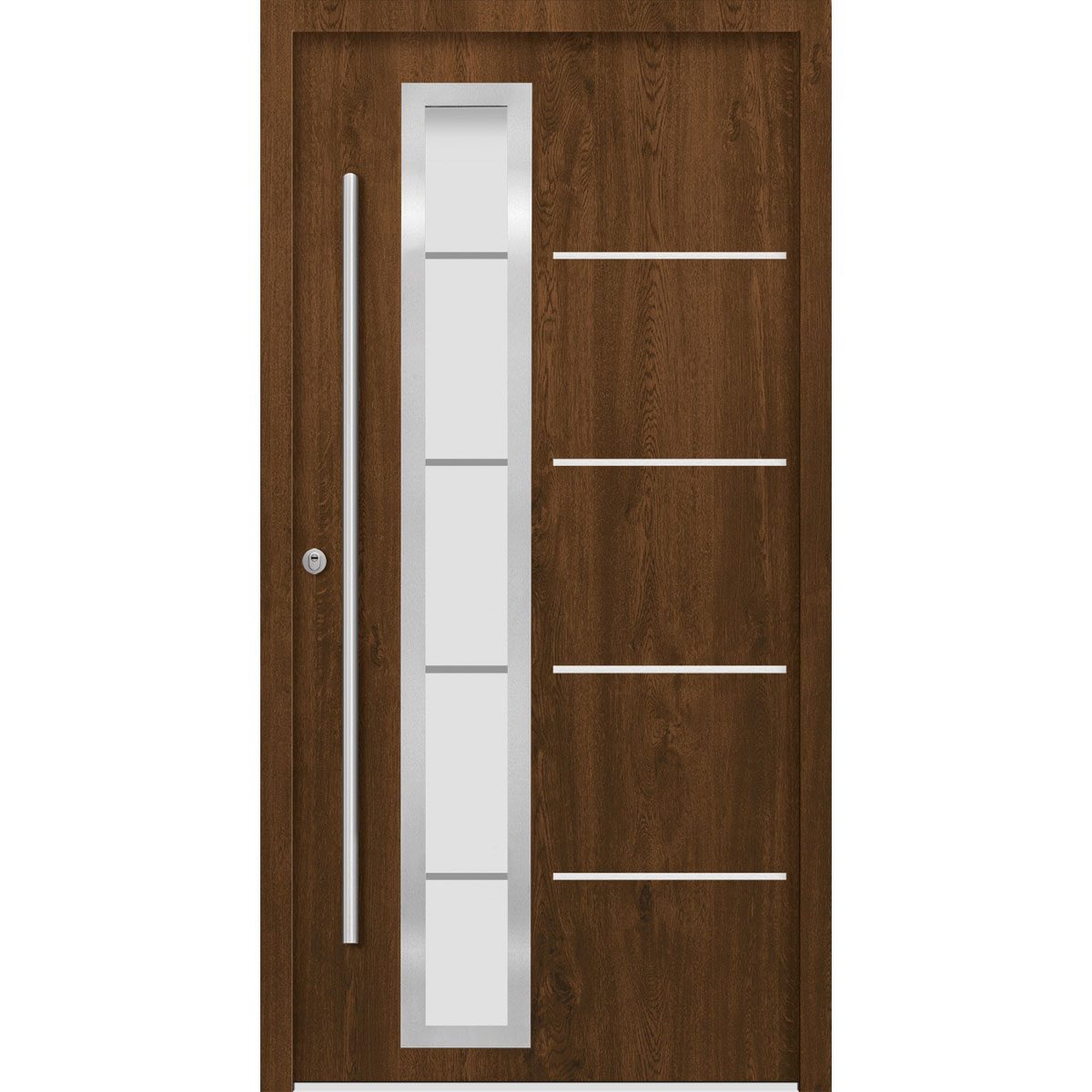 SplenDoor Premium-Haustür Passivedoor Uppsala RC2 energiesparend einbruchsicher nussbaum 110 x 210 cm links