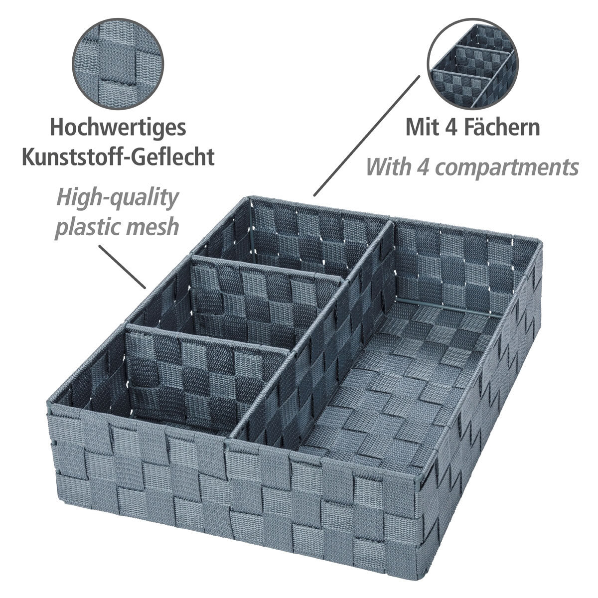 Wenko Organizer Adria grau 4 Fächer Bild 2