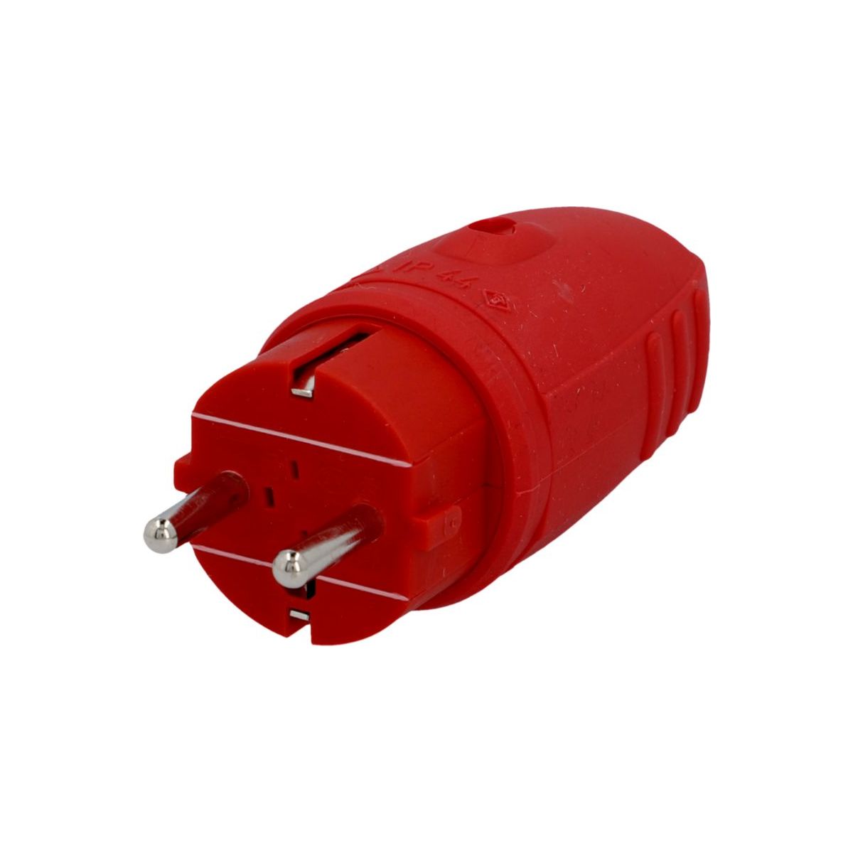Unitec Schuko-Stecker Gummi m. PVC-Einsatz rot