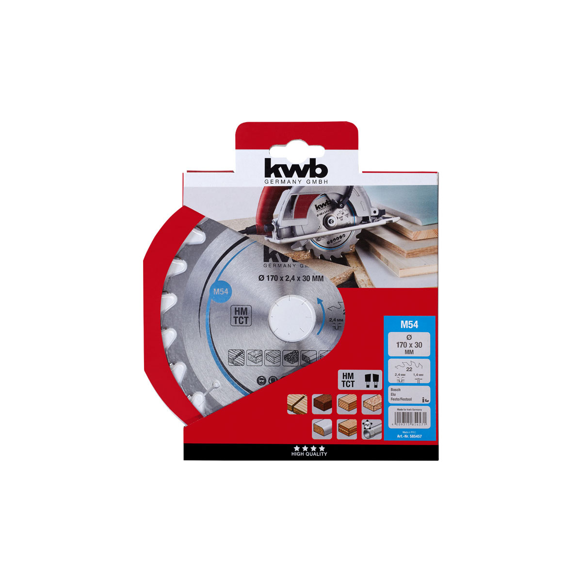 kwb  Spanplatten-Kreissägeblätter für Handkreissägen Durchmesser 170x30 mm Bild 3