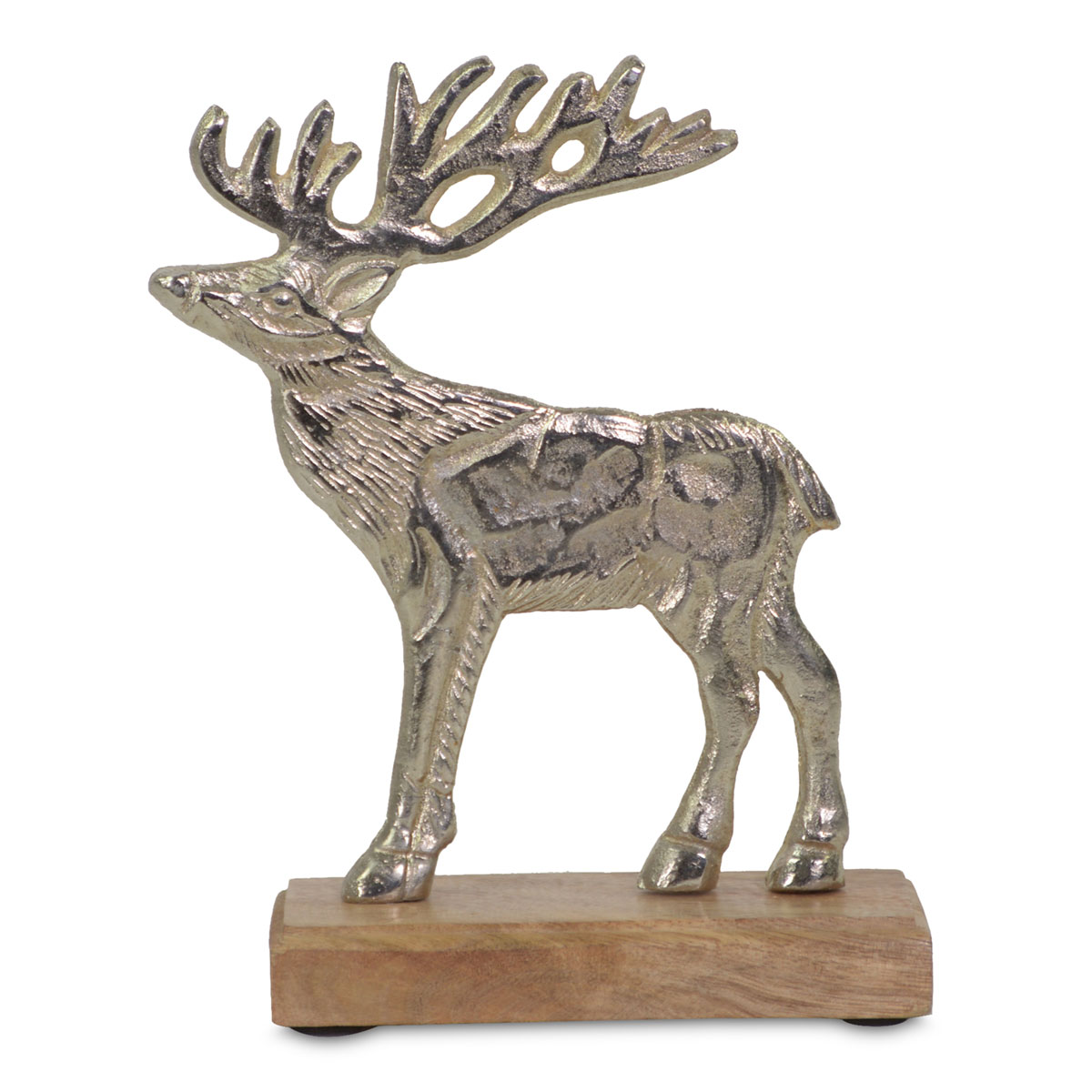 Elch zum Stellen Aluminium 16 x 5 cm silber