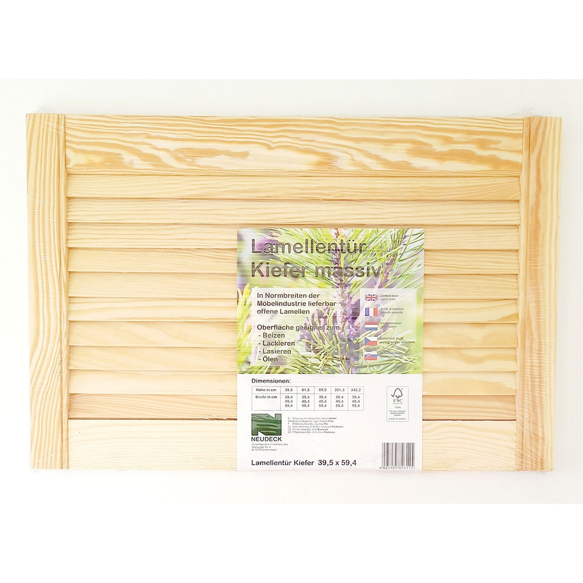Lamellentür 39,5 x 59,4 x 2 cm Kiefer massiv Bild 1