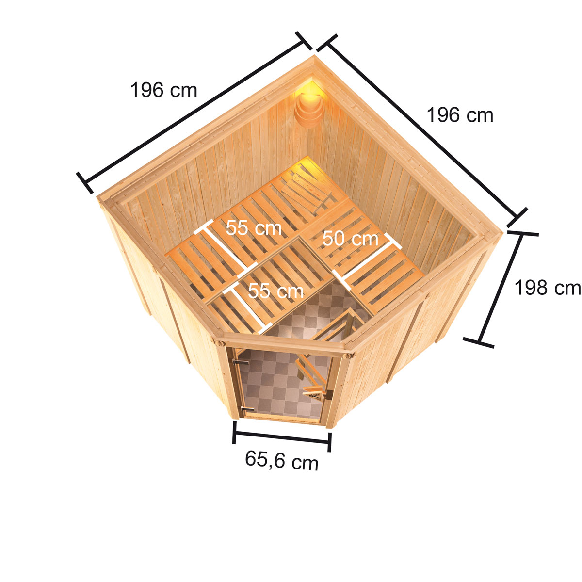 Karibu Sauna Kotka naturbelassen integrierte Steuerung Bild 2