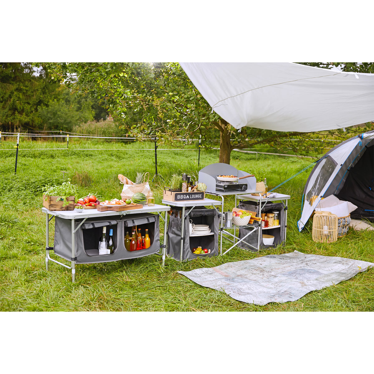 Haveson Camping-Multifunktionstisch Aluminium klappbar Bild 7