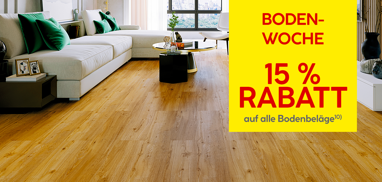 Bodenwoche: 15 Prozent Rabatt auf alle Bodenbeläge 
