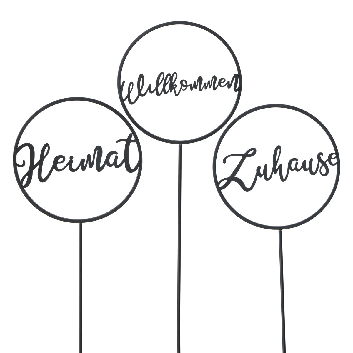 Gartenstecker Heimat schwarz 30 x 30 x 128 cm