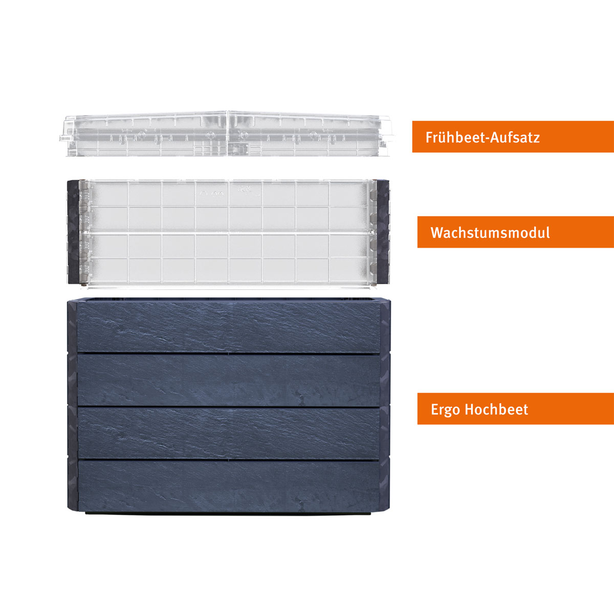 Garantia Hochbeet ERGO QUADRO TurboPlus M 85 Stone inkl FLORA Bild 2