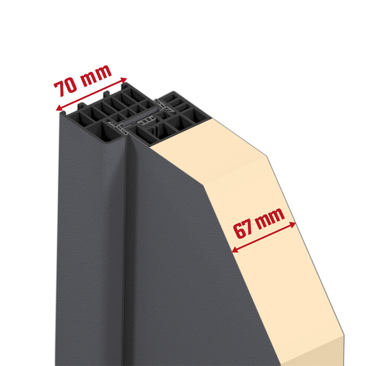 SplenDoor  Sicherheits-Nebeneingangstuer NS3 RC2 98x198 Anthrazit rechts Bild 9