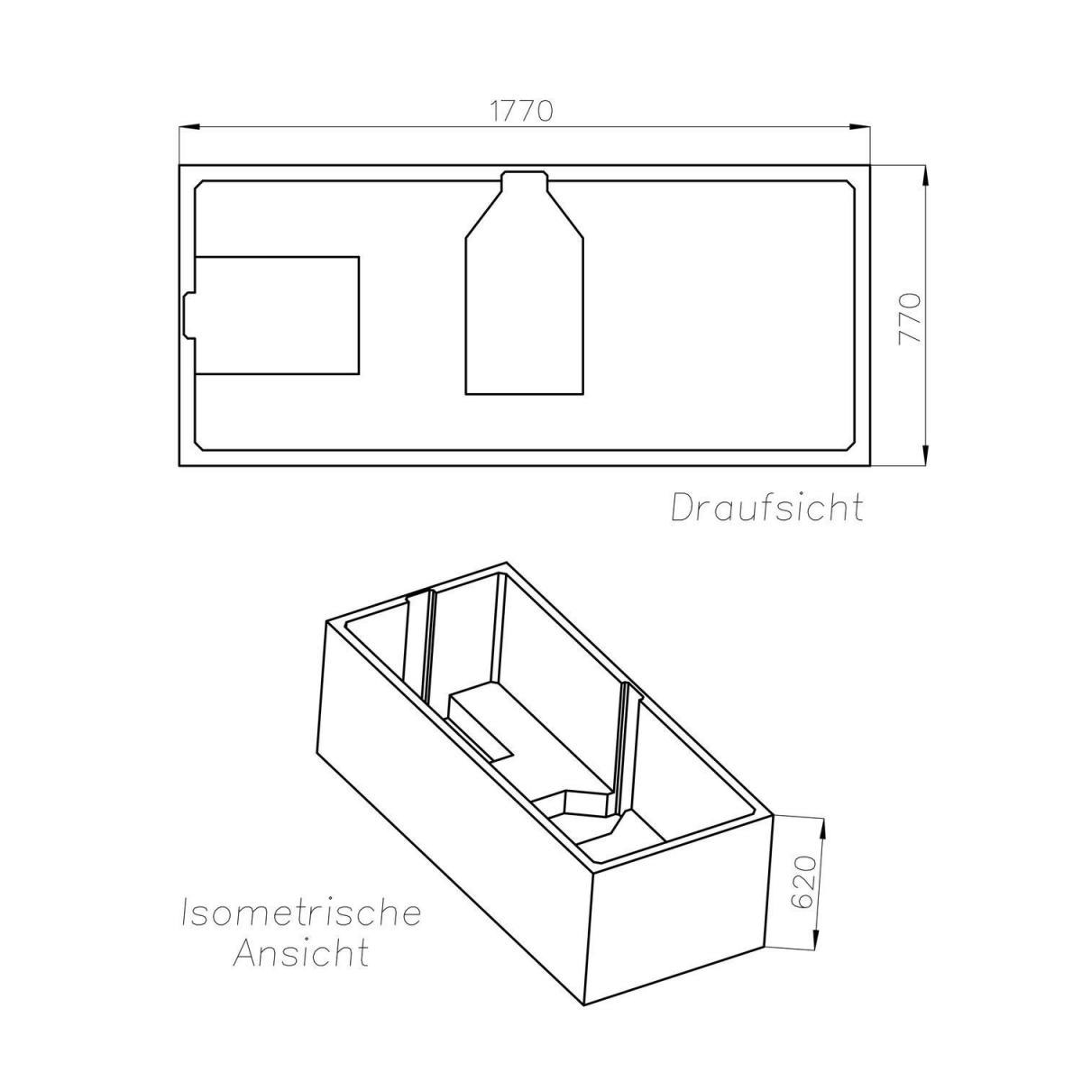 Ottofond Wannenträger zu Cubic 180 Bild 2
