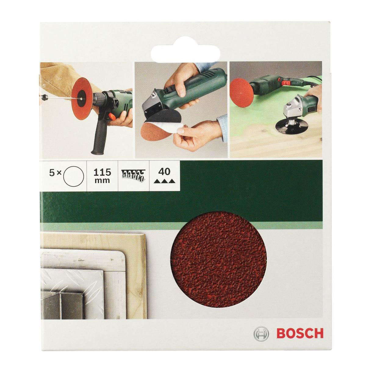 Bosch  DIY Papierschleifblatt Durchmesser 12,5 cm G180 Klett 5 Stück Bild 4
