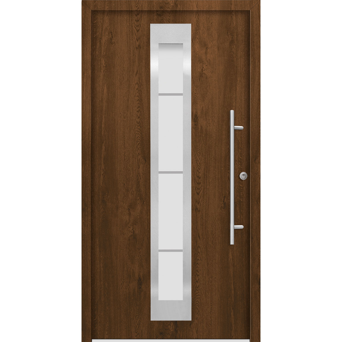 SplenDoor Premium-Haustür Passivedoor Malmo RC2 energiesparend einbruchsicher nussbaum 100 x 200 cm rechts
