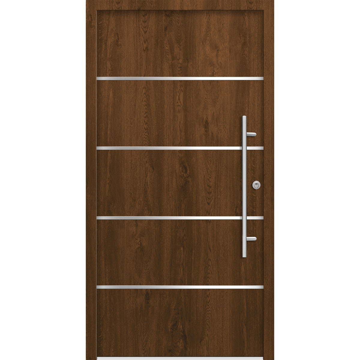 SplenDoor  Premium-Haustür Passivedoor Visby RC2 energiesparend einbruchsicher nussbaum 110 x 210 cm rechts