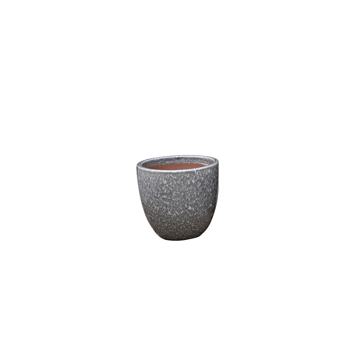 Haveson Pflanztopf Eggpot glasierter Stein hellgrau 41 x41 x 37,5 cm