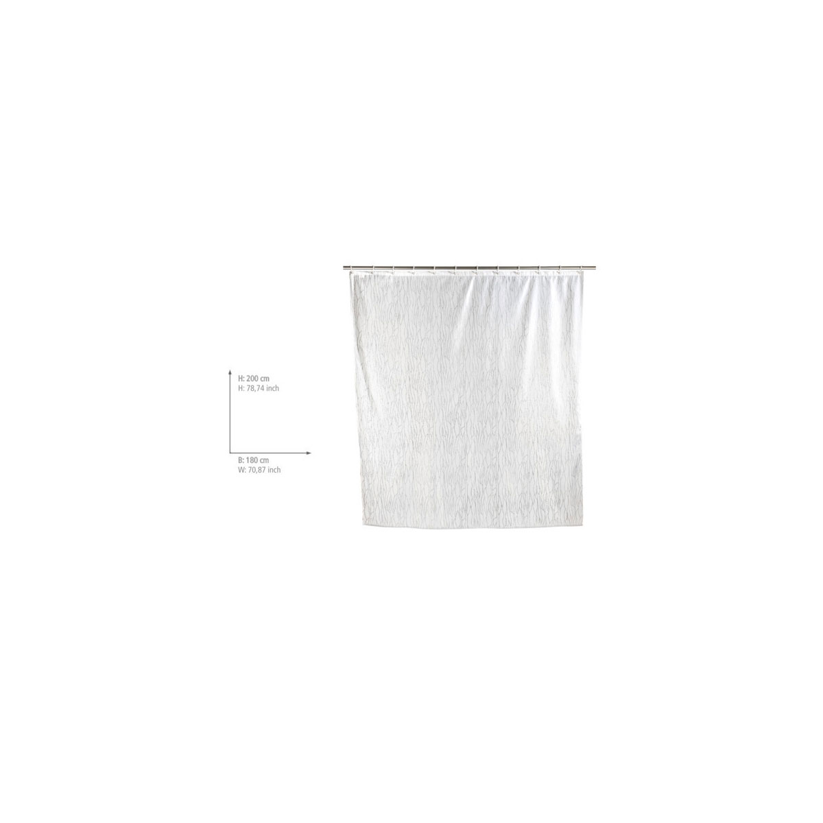 Wenko  Duschvorhang Deluxe Weiß mit glänzenden Applikationen Textil Polyester 180 x 200 cm waschbar Bild 4