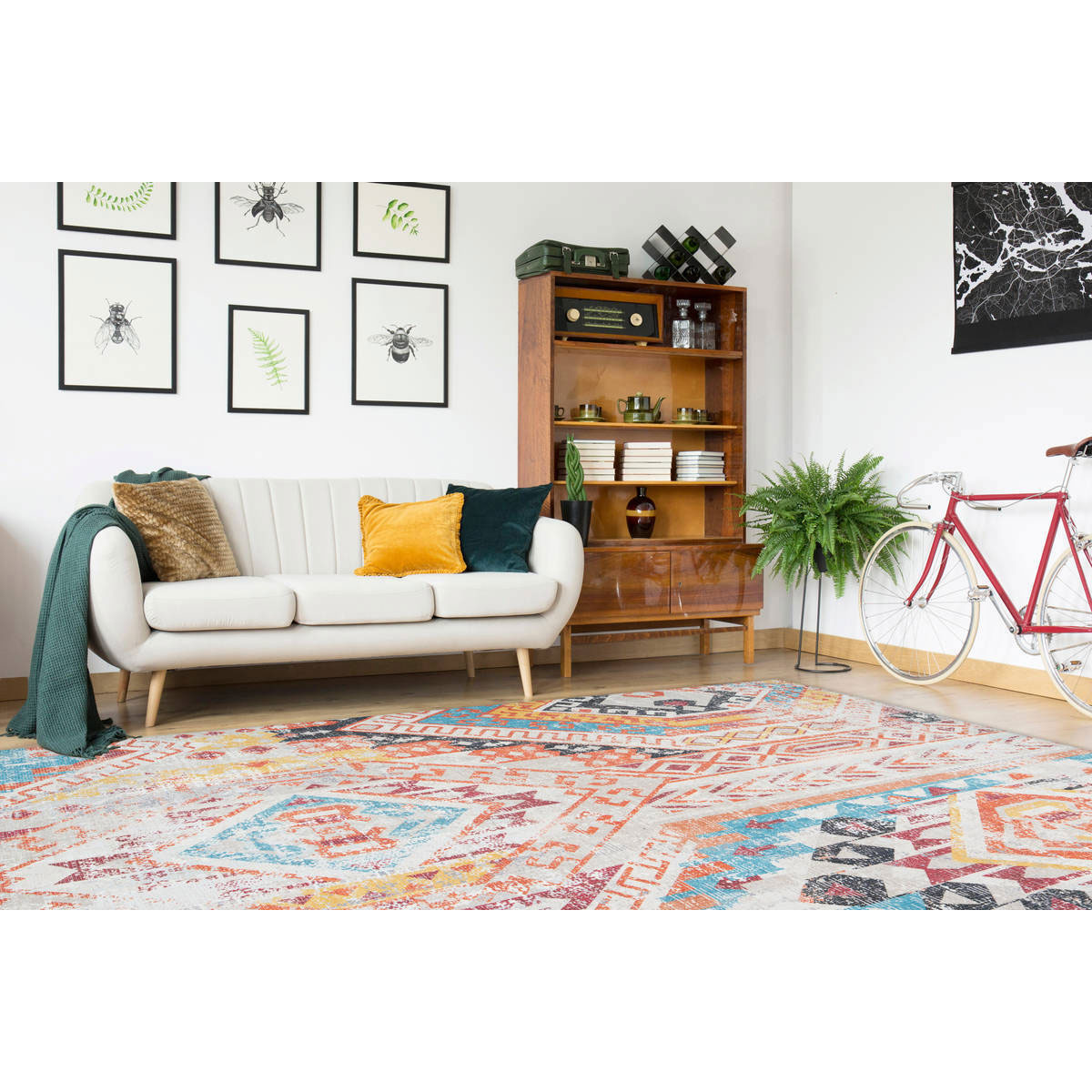 Flachflorteppich „Indiana 200“, multi/orange Bild 2