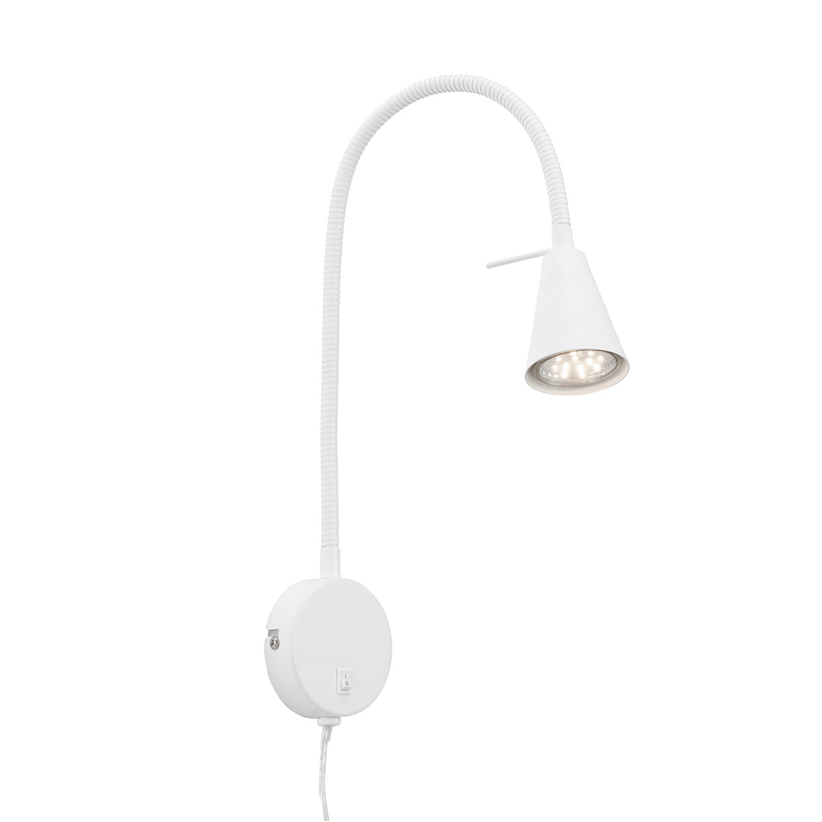 Bettleuchte mit rundem Fuß weiß