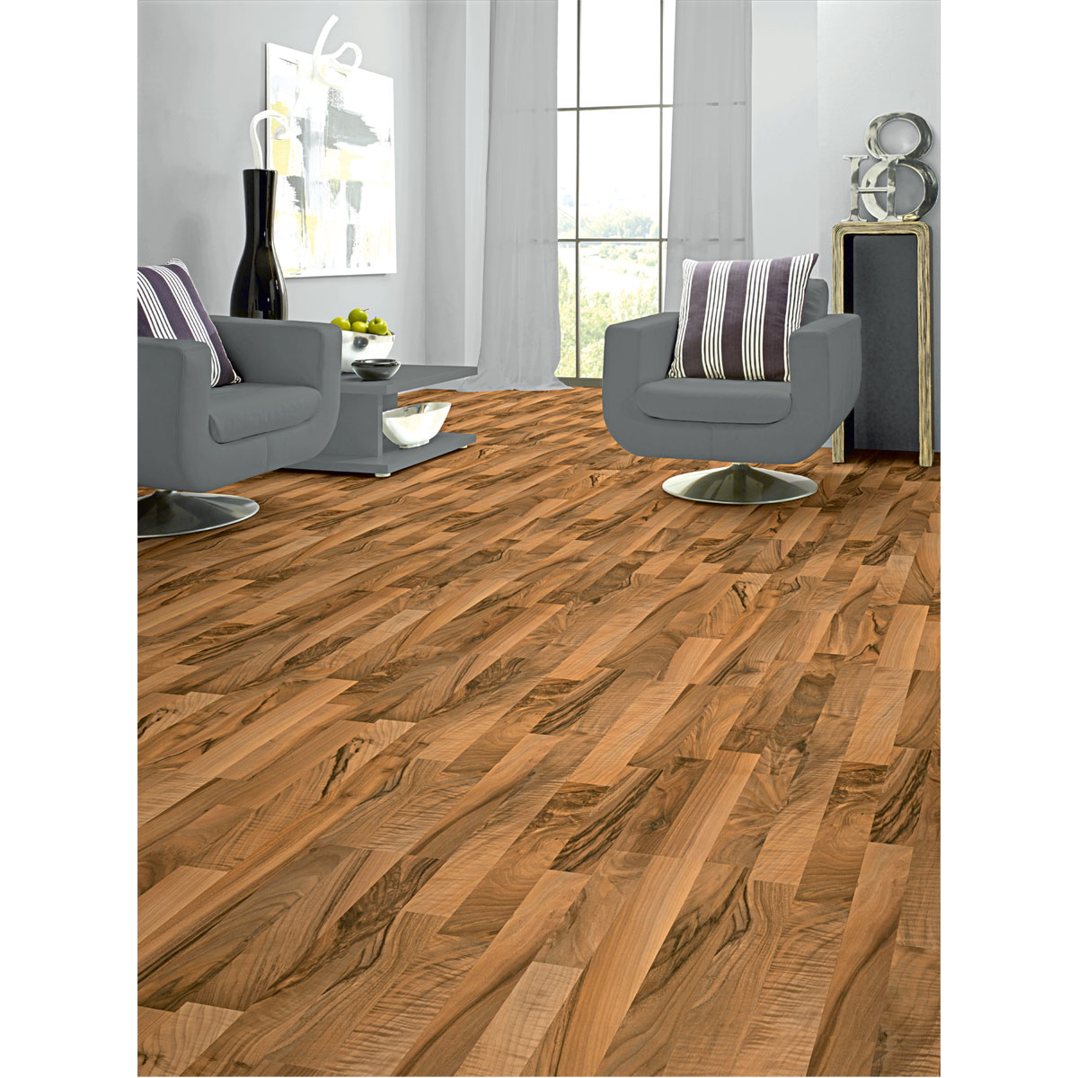 Basic Laminatboden Nussbaum 137,6 x 19,3 cm Bild 5