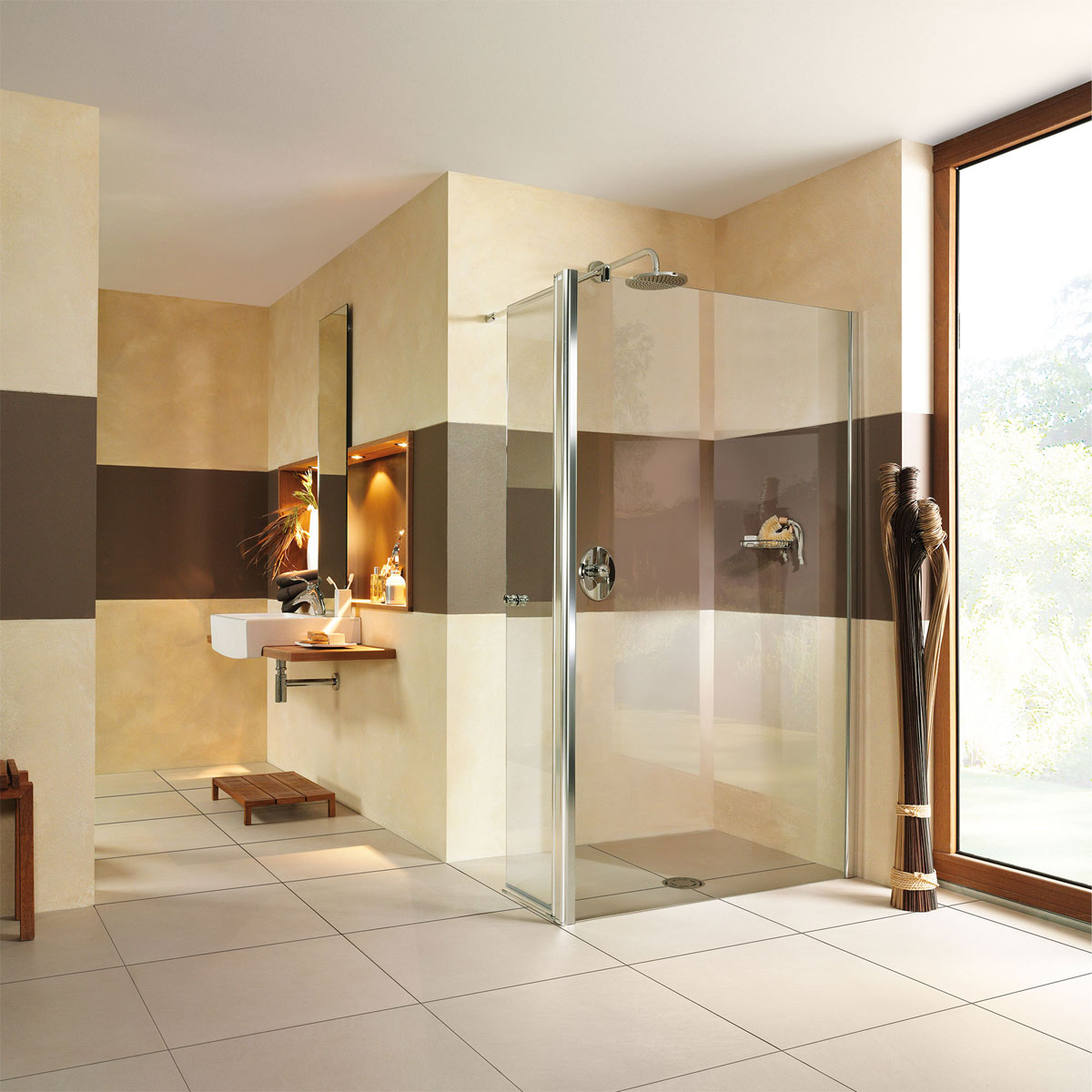 Breuer Duschwand Entra mit beweglichem Element über Eck Anschlag rechts schwarz matt Intima 1400 mm