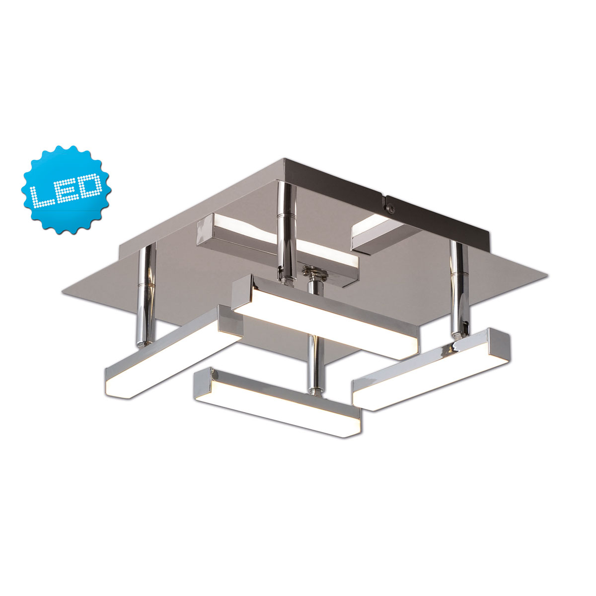 Naeve LED DL Turin Metall/KS chromeLxBxH: 25x25x11cm dimmbar Bild 2