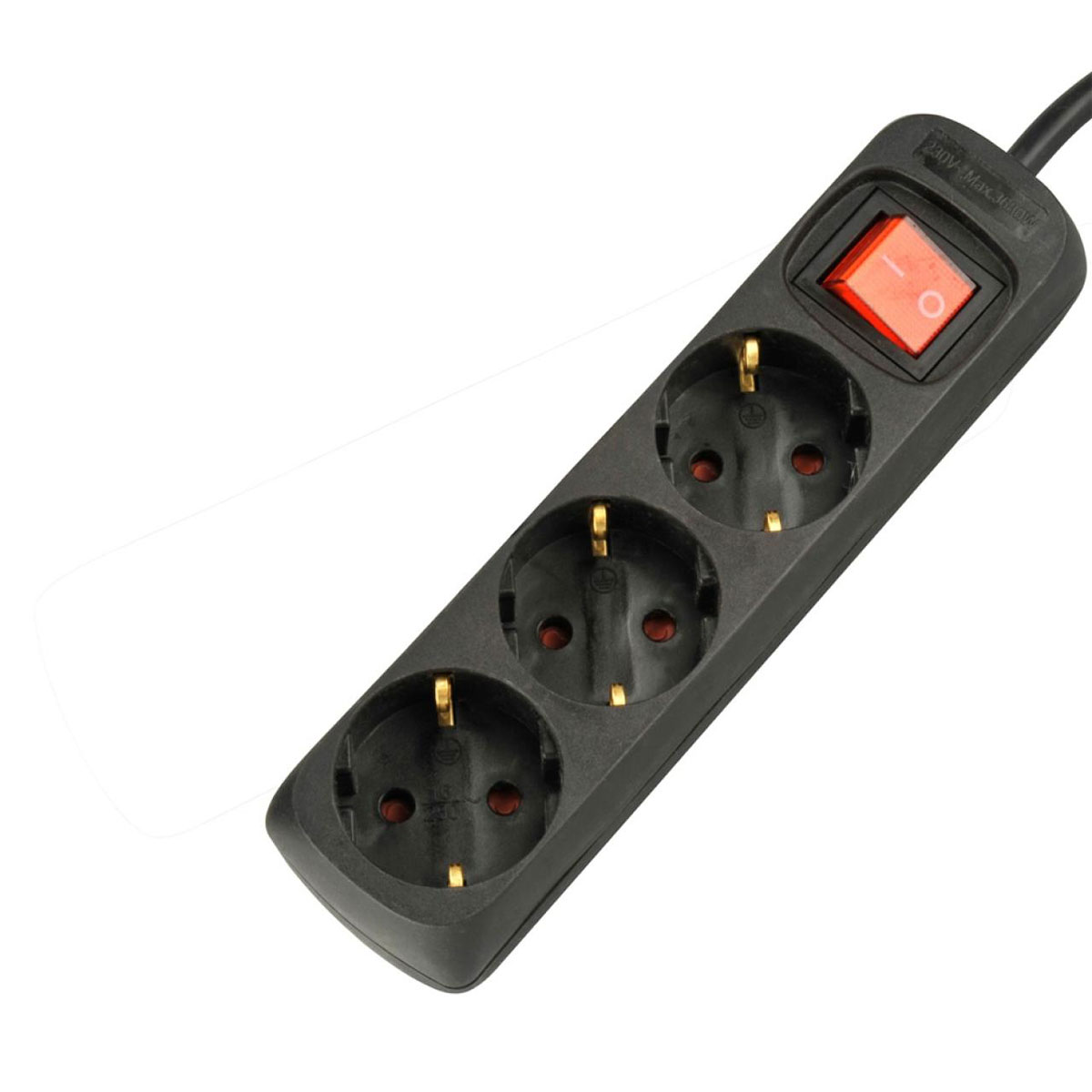 Unitec Steckdosenleiste 3-fach 3m schwarz