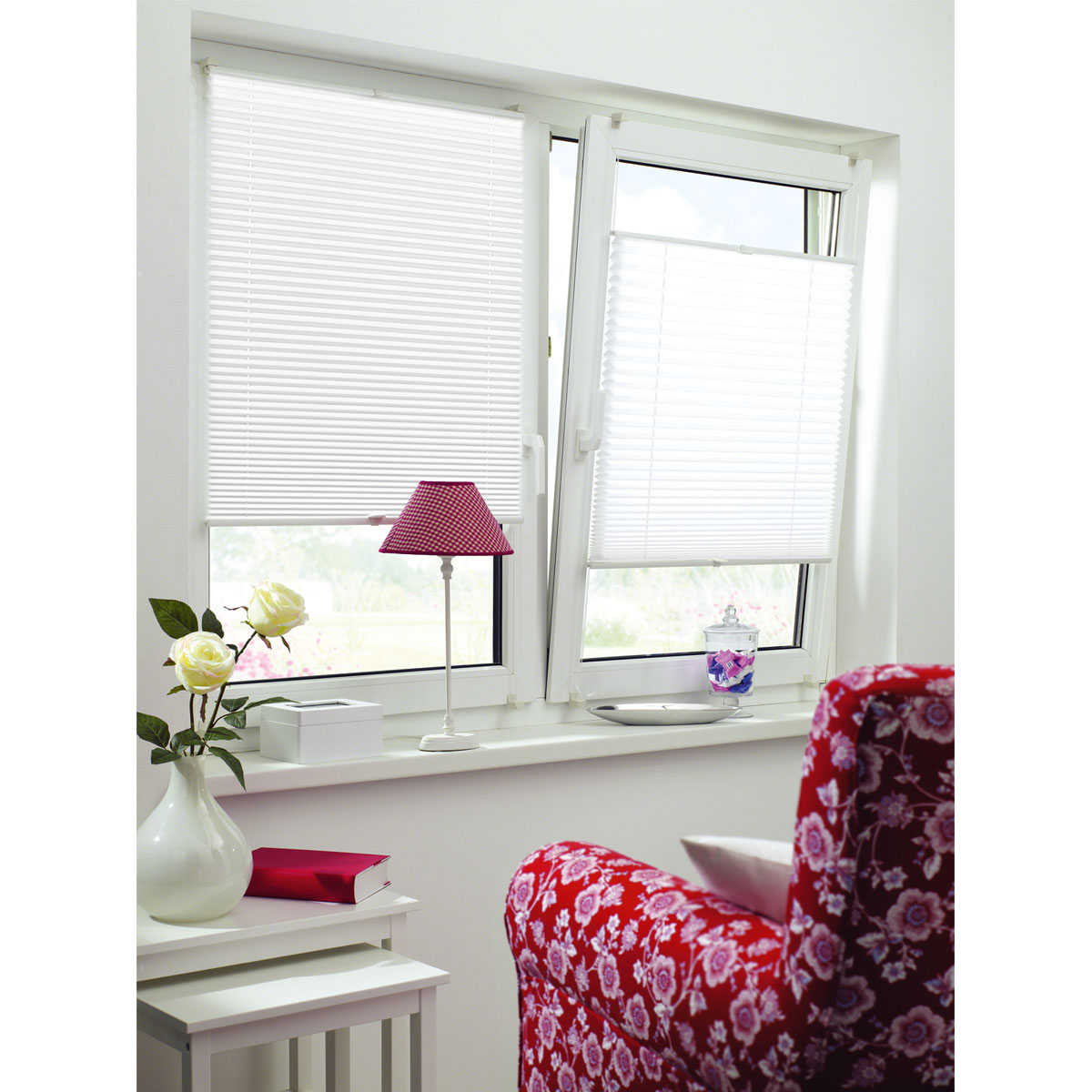 Gardinia Plissee Easyfix mit 2 Bedienschienen 100 x 130 cm weiß Bild 4