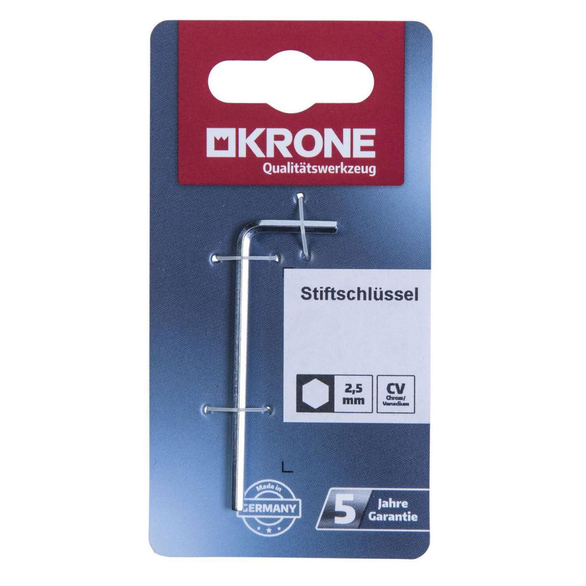 Krone Stiftschlüssel 6-kantig 2,5 mm Bild 2