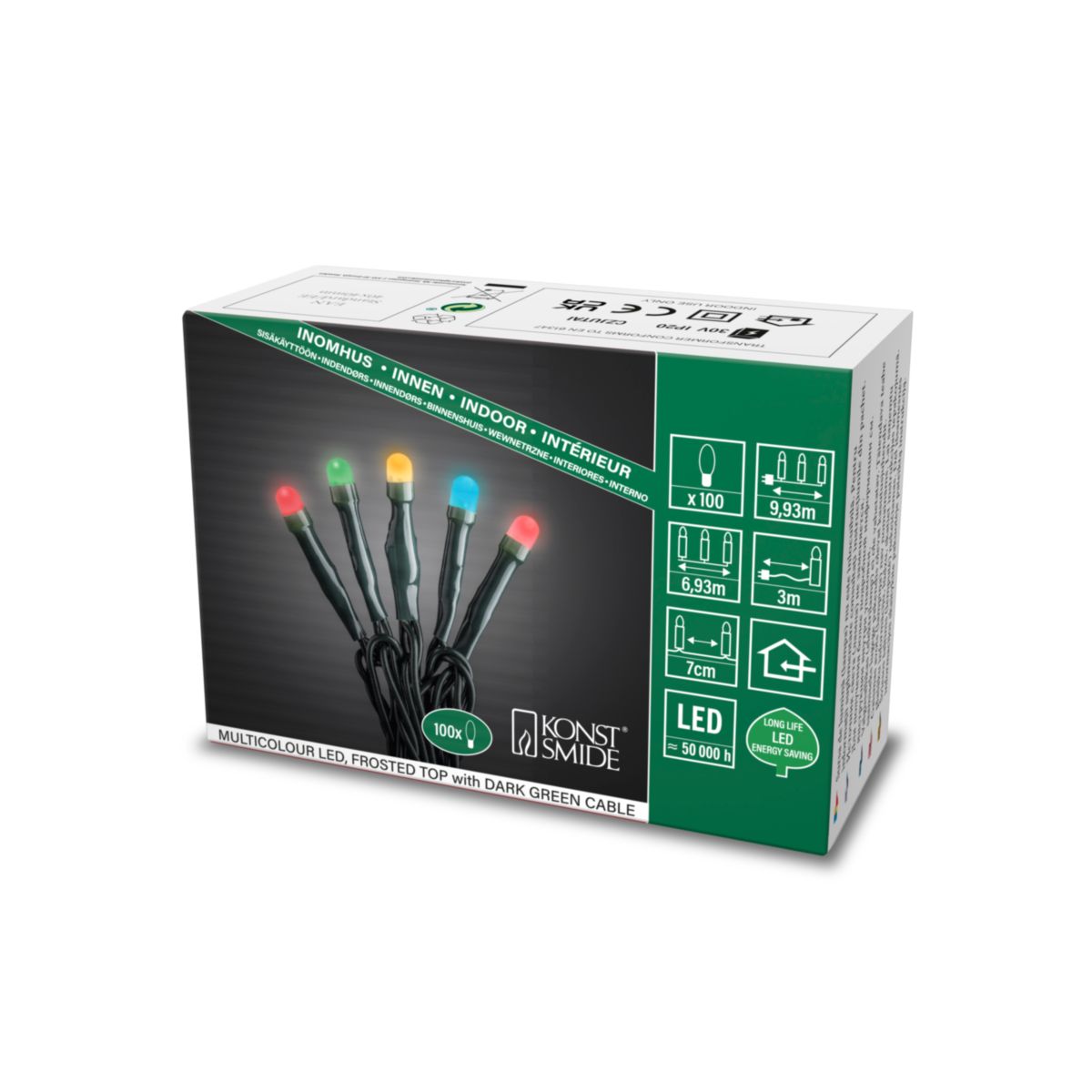 Konstsmide Micro LED Lichterkette 100 bunte gefrostete Dioden Bild 3