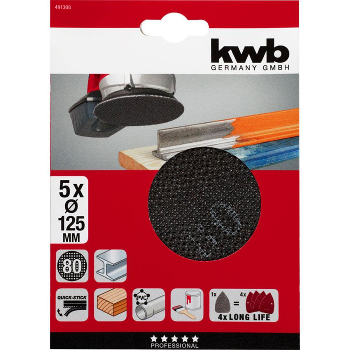 kwb  Gitterleinen für Exzenterschleifer Durchmesser 125 mm K80 Bild 2