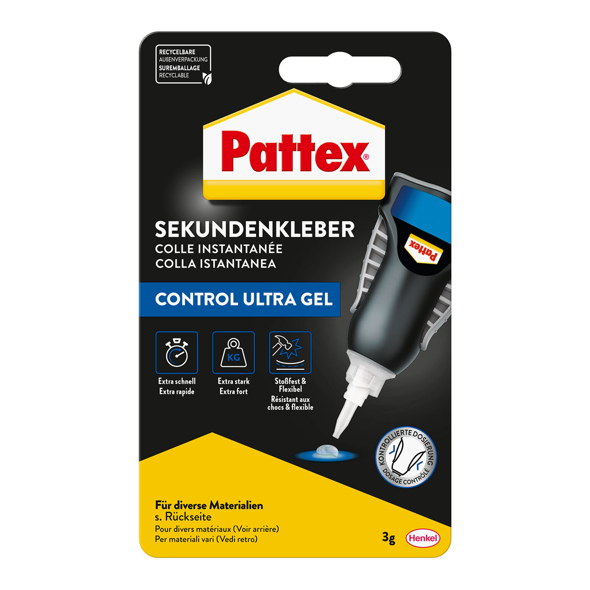 Pattex Sekundenkleber Ultra Gel Matic 3 g Bild 1