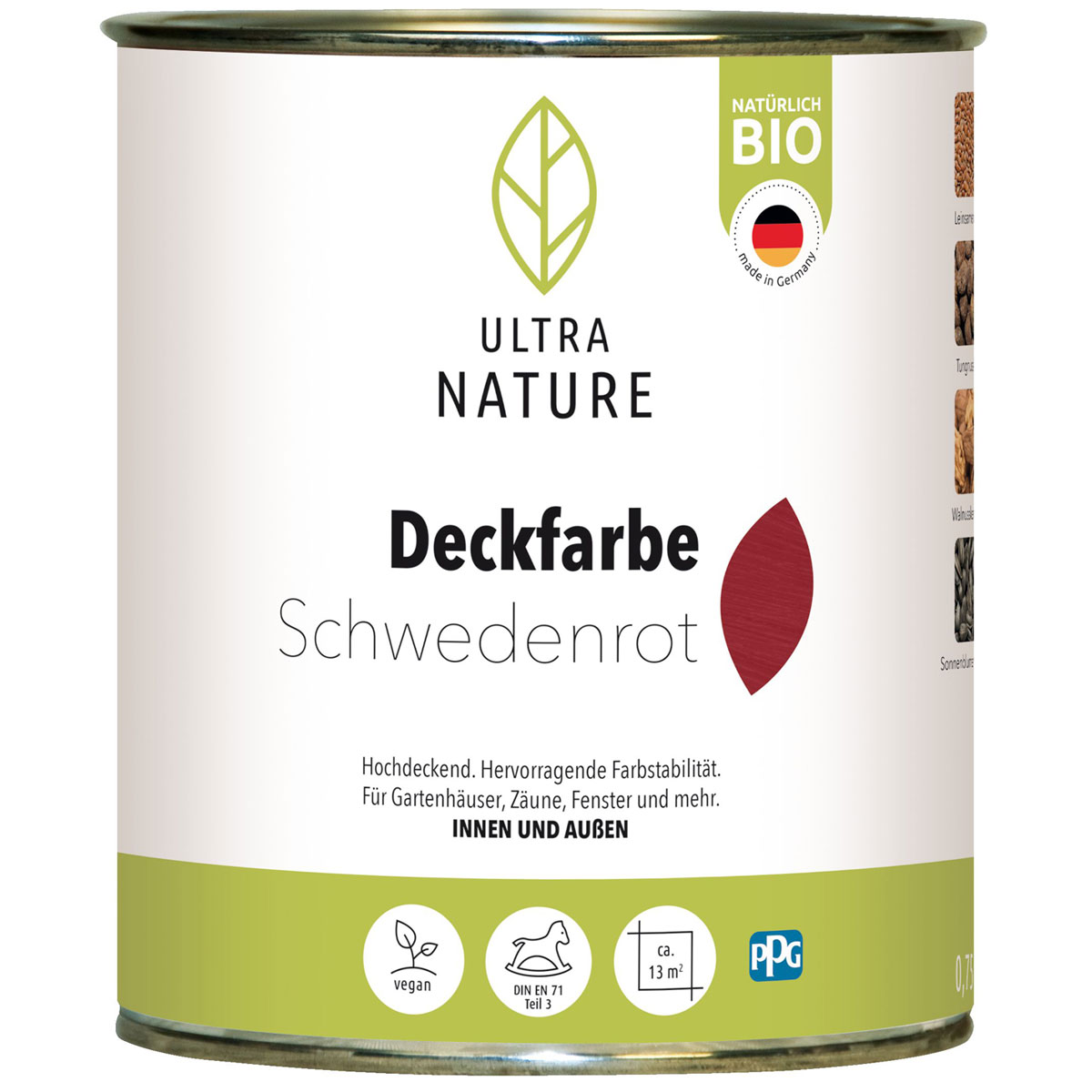 Ultra Nature Deckfarbe Schwedenrot 0,75 L Bild 1