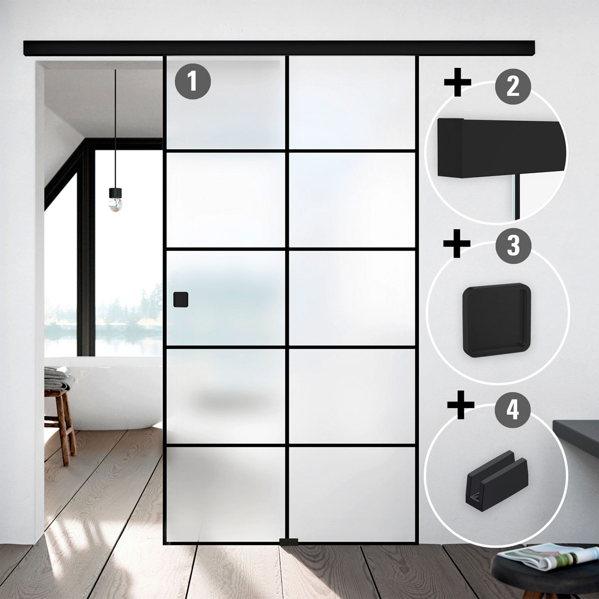 Novadoors Glasschiebetür-Set Nova GST 684 935 x 2058 cm Bild 3